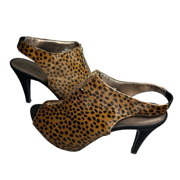 MODA Cheetah Print Peep Toe Heels Sz 10M - Picture 2 of 12